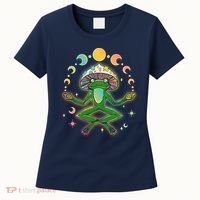 Trippy Meditating Yoga Mushroom Frog Toad Women's T-Shirt thumb 0
