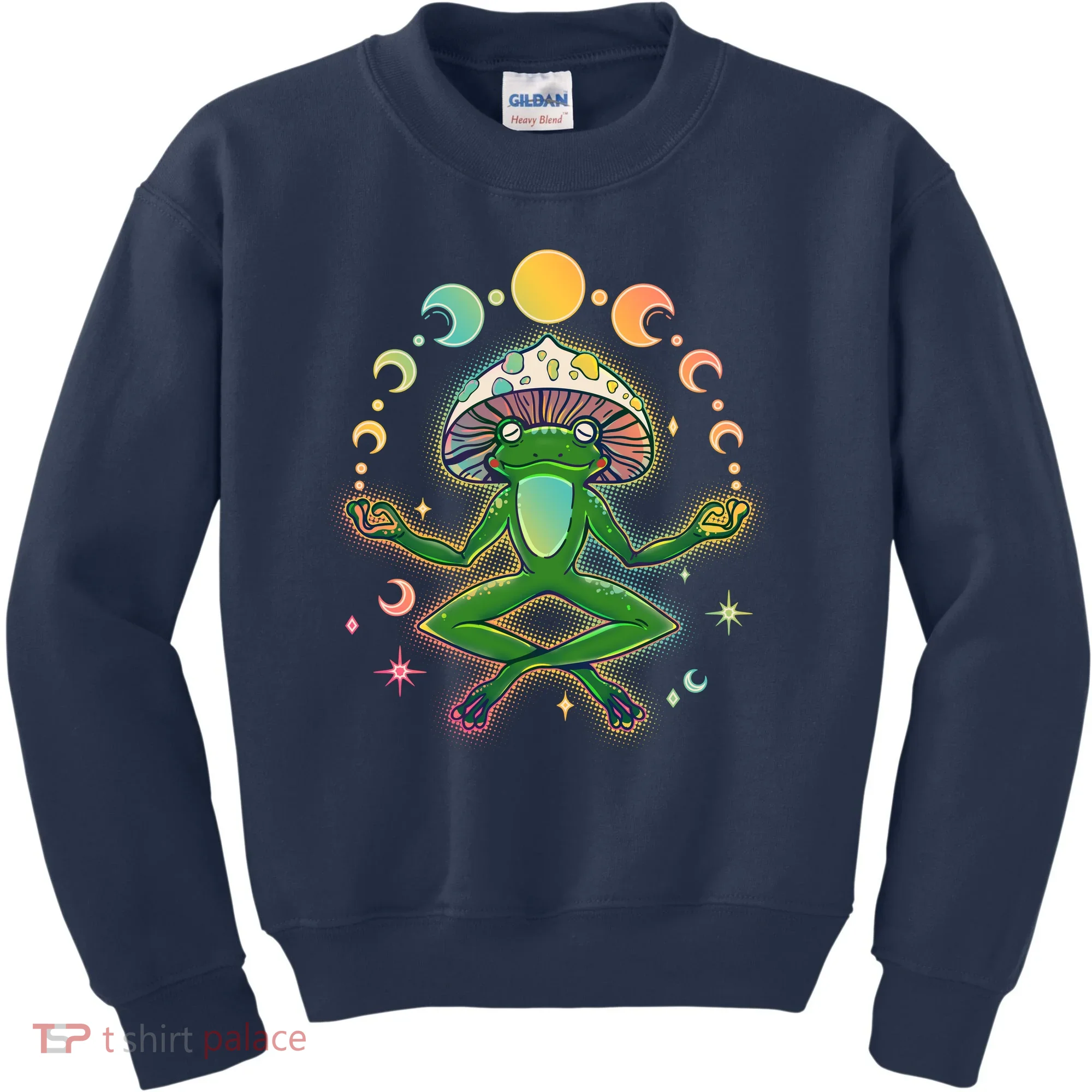 Trippy Meditating Yoga Mushroom Frog Toad Kids Sweatshirt