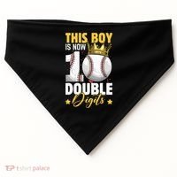 This Now 10 Double Digits Baseball 10 Years Old Birthday USA-Made Doggie Bandana thumb 0