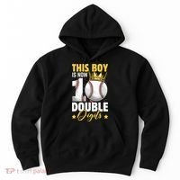 This Now 10 Double Digits Baseball 10 Years Old Birthday Hoodie thumb 0