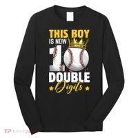 This Now 10 Double Digits Baseball 10 Years Old Birthday Long Sleeve Shirt thumb 0