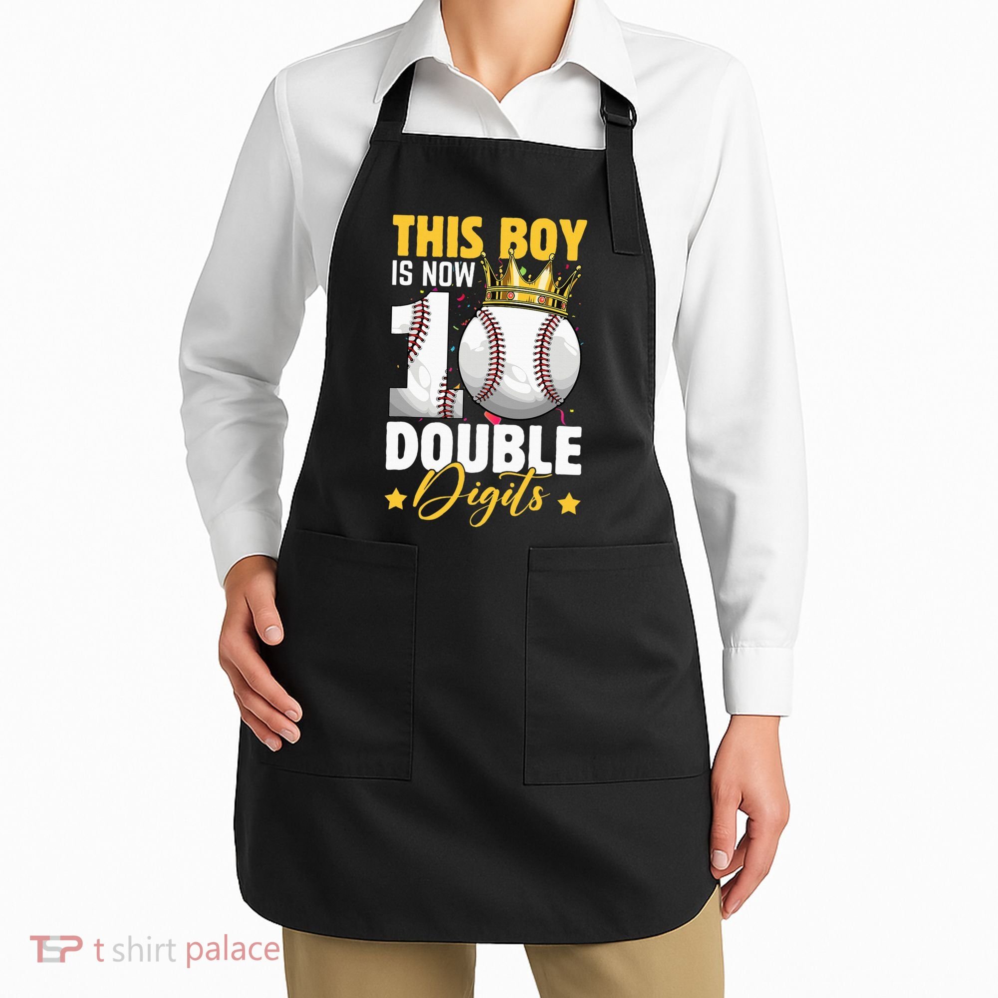 This Now 10 Double Digits Baseball 10 Years Old Birthday Apron