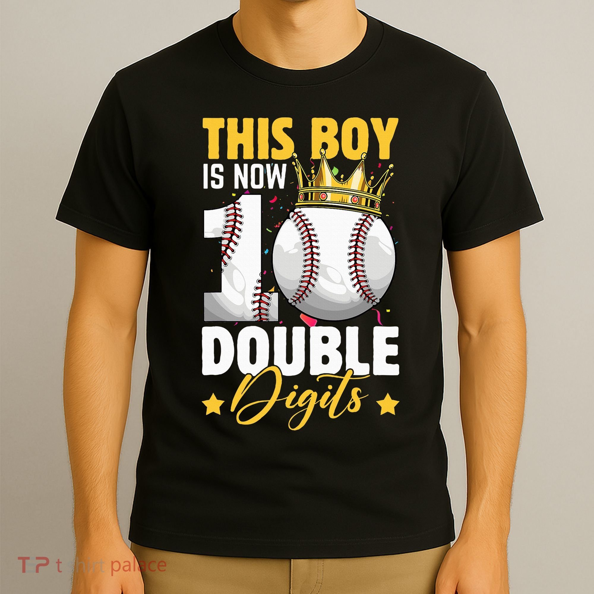 This Now 10 Double Digits Baseball 10 Years Old Birthday T-Shirt