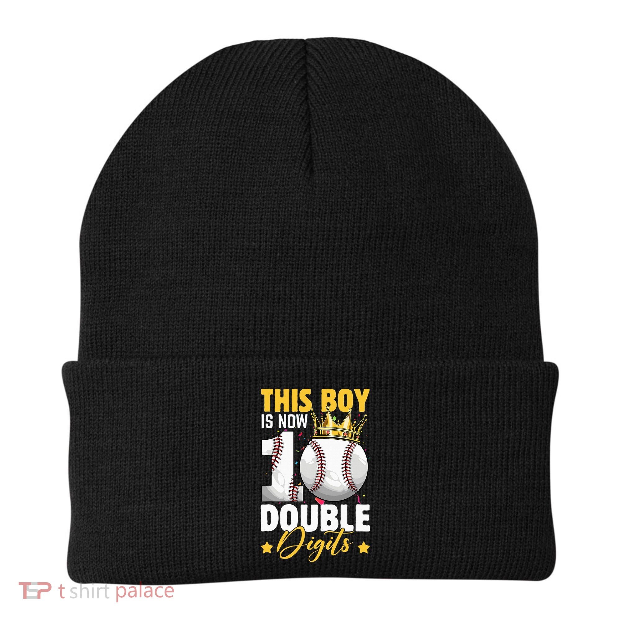 This Now 10 Double Digits Baseball 10 Years Old Birthday Beanie