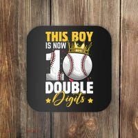 This Now 10 Double Digits Baseball 10 Years Old Birthday Coaster thumb 0