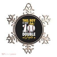 This Now 10 Double Digits Baseball 10 Years Old Birthday Ornament thumb 0