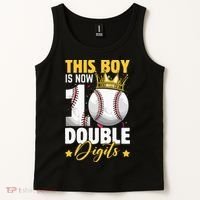 This Now 10 Double Digits Baseball 10 Years Old Birthday Tank Top thumb 2