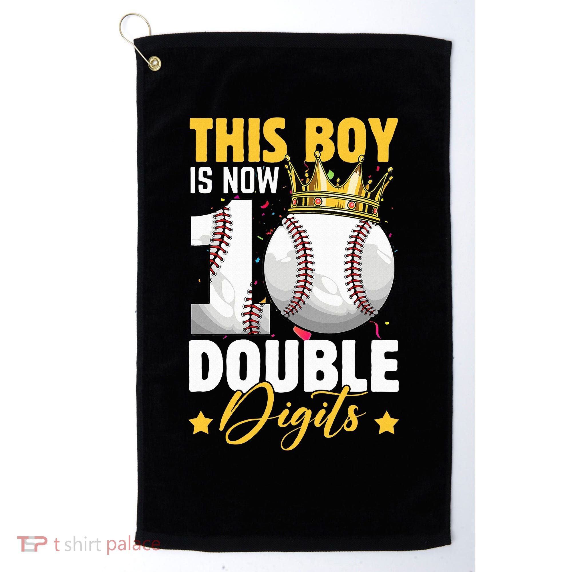 This Now 10 Double Digits Baseball 10 Years Old Birthday Golf Towel