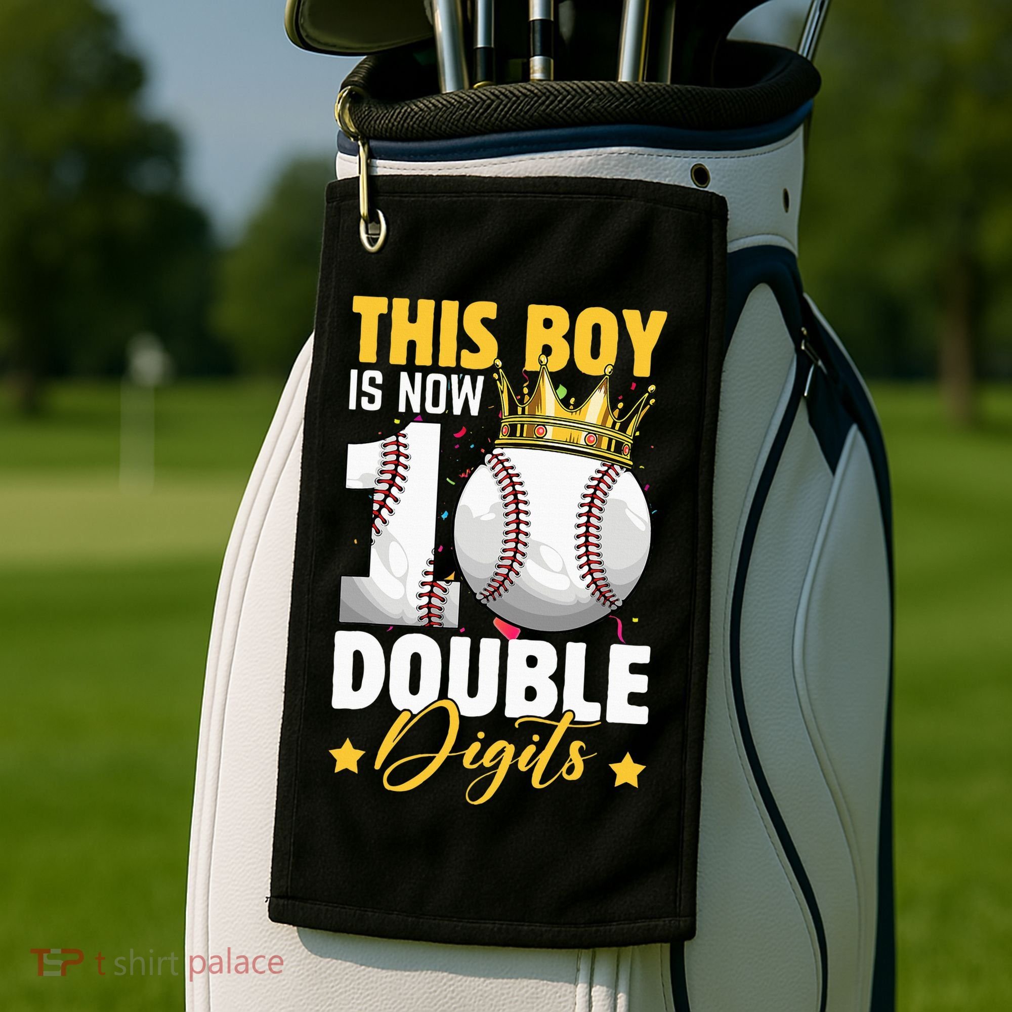 This Now 10 Double Digits Baseball 10 Years Old Birthday Golf Towel