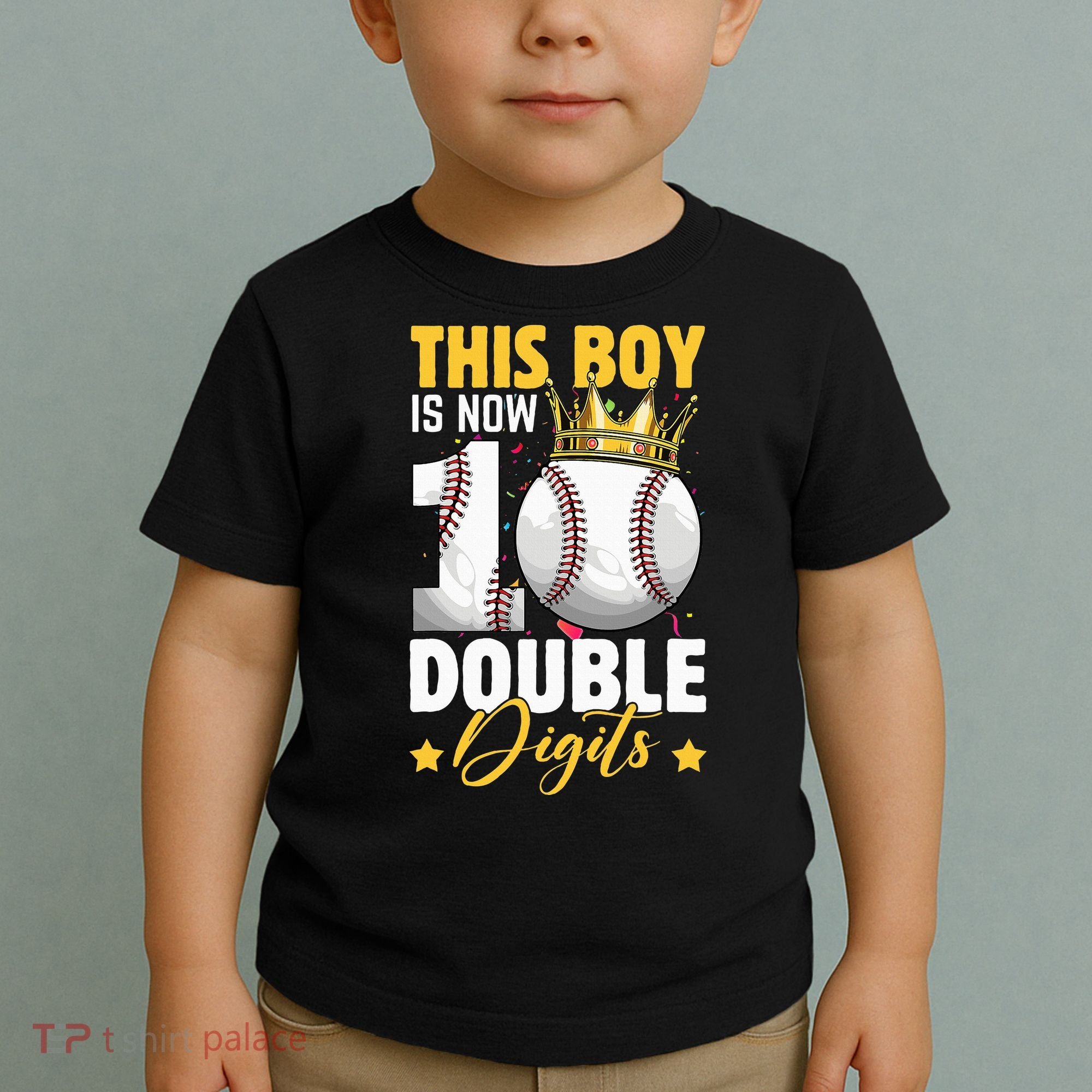 This Now 10 Double Digits Baseball 10 Years Old Birthday Toddler T-Shirt