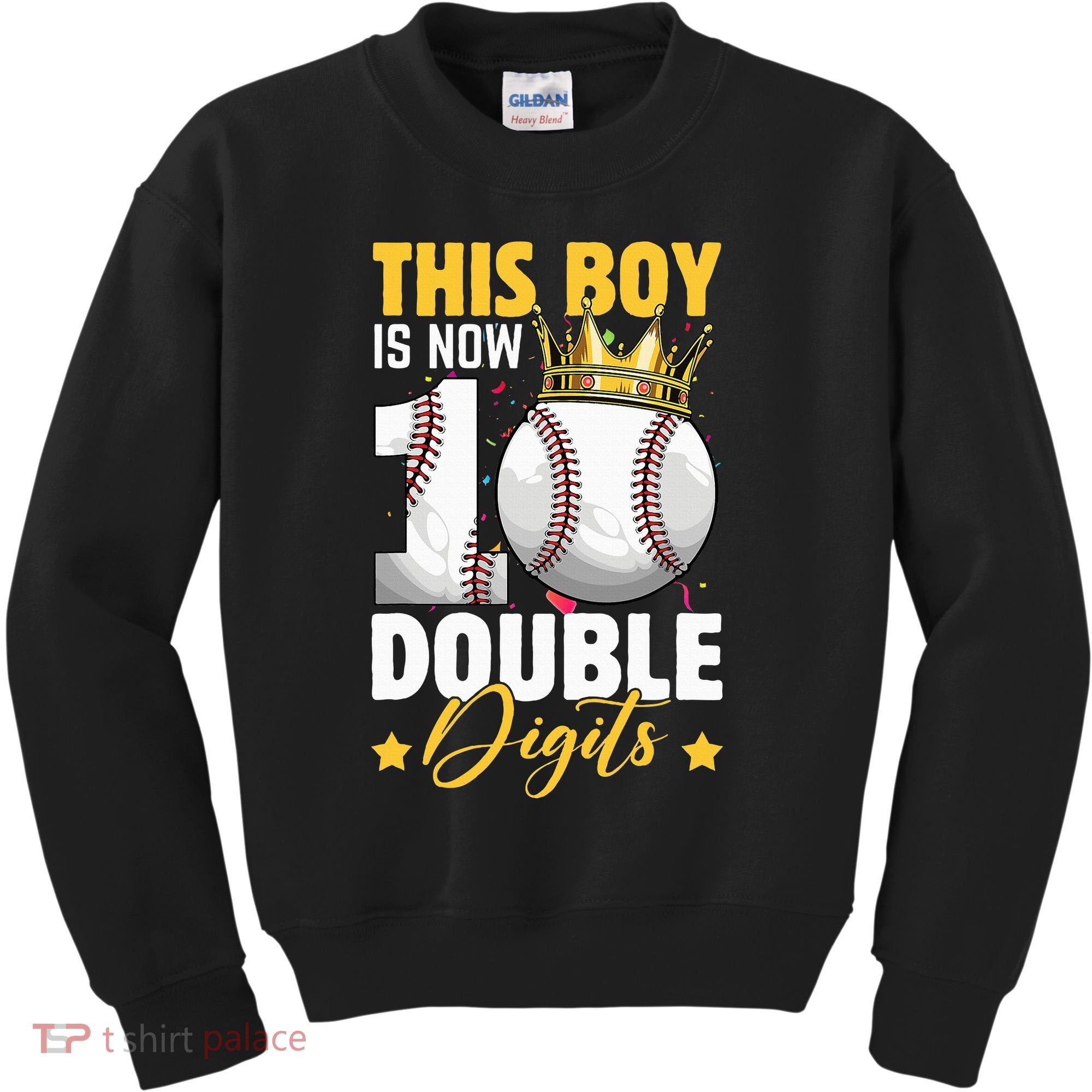 This Now 10 Double Digits Baseball 10 Years Old Birthday Kids Sweatshirt
