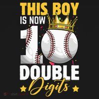 This Now 10 Double Digits Baseball 10 Years Old Birthday Kids Sweatshirt thumb 2