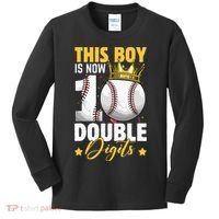 This Now 10 Double Digits Baseball 10 Years Old Birthday Kids Long Sleeve Shirt thumb 0