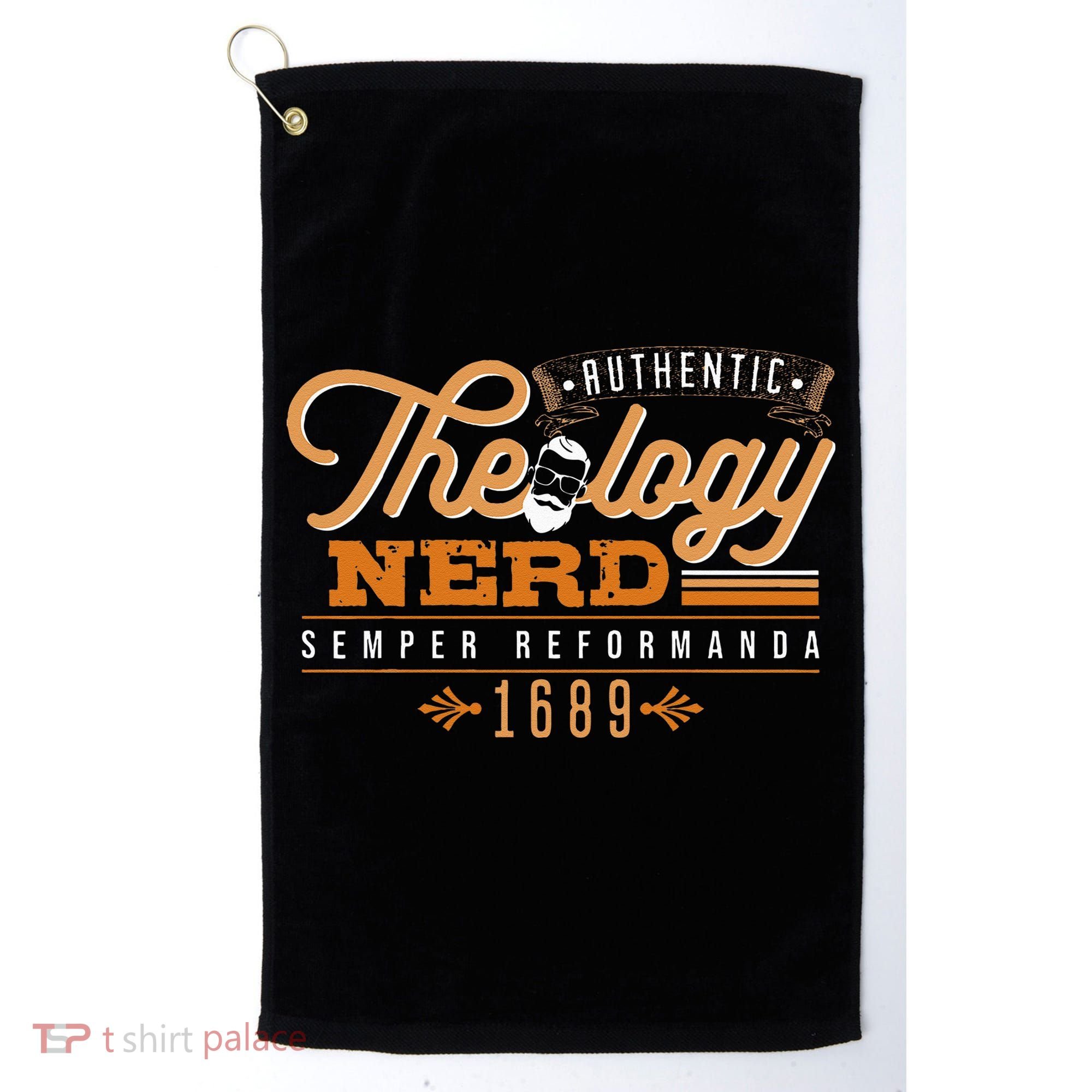 Theology Nerd 1689 Reformed Christian Seminary Golf Towel