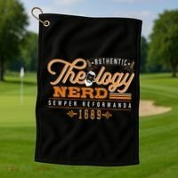 Theology Nerd 1689 Reformed Christian Seminary Golf Towel thumb 1