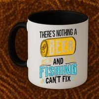 There's Nothing A Beer And Fishing Can't Fix Coffee Mug thumb 2