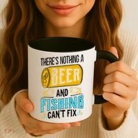 There's Nothing A Beer And Fishing Can't Fix Coffee Mug thumb 3