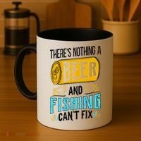 There's Nothing A Beer And Fishing Can't Fix Coffee Mug thumb 4