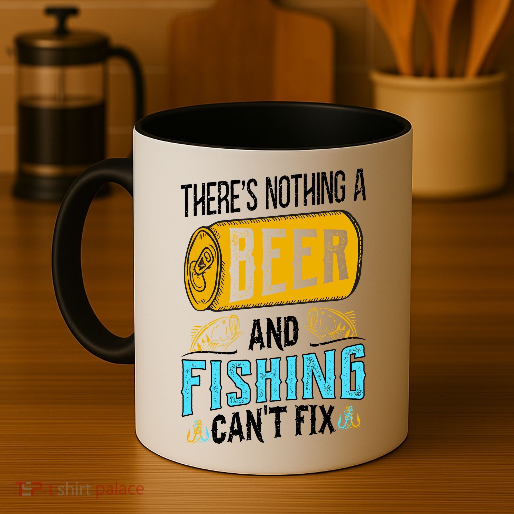 There's Nothing A Beer And Fishing Can't Fix Coffee Mug