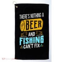 There's Nothing A Beer And Fishing Can't Fix Golf Towel thumb 0