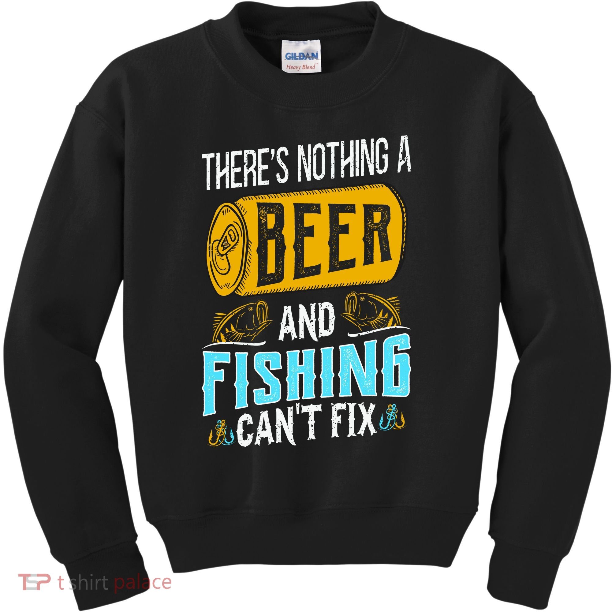 There's Nothing A Beer And Fishing Can't Fix Kids Sweatshirt