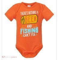 There's Nothing A Beer And Fishing Can't Fix Baby Bodysuit thumb 0