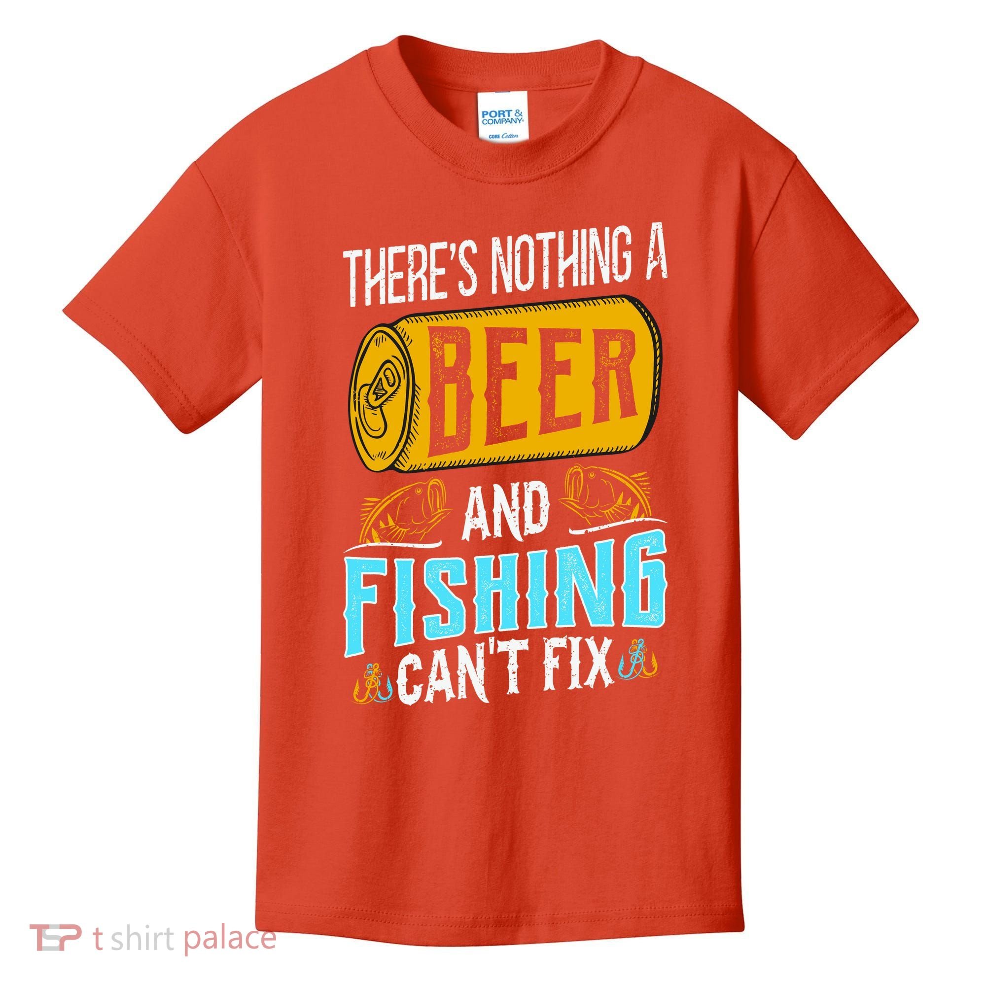 There's Nothing A Beer And Fishing Can't Fix Kids T-Shirt