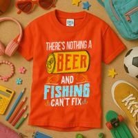 There's Nothing A Beer And Fishing Can't Fix Kids T-Shirt thumb 3
