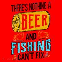 There's Nothing A Beer And Fishing Can't Fix Santa Hat thumb 1