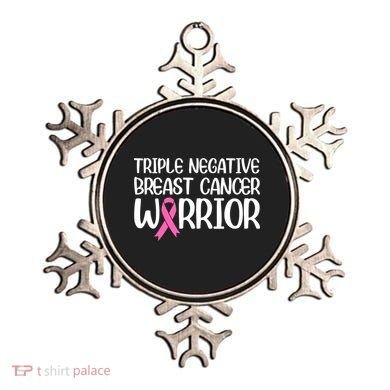 Triple Negative Breast Cancer Awareness Warrior Pink Rainbow Ornament
