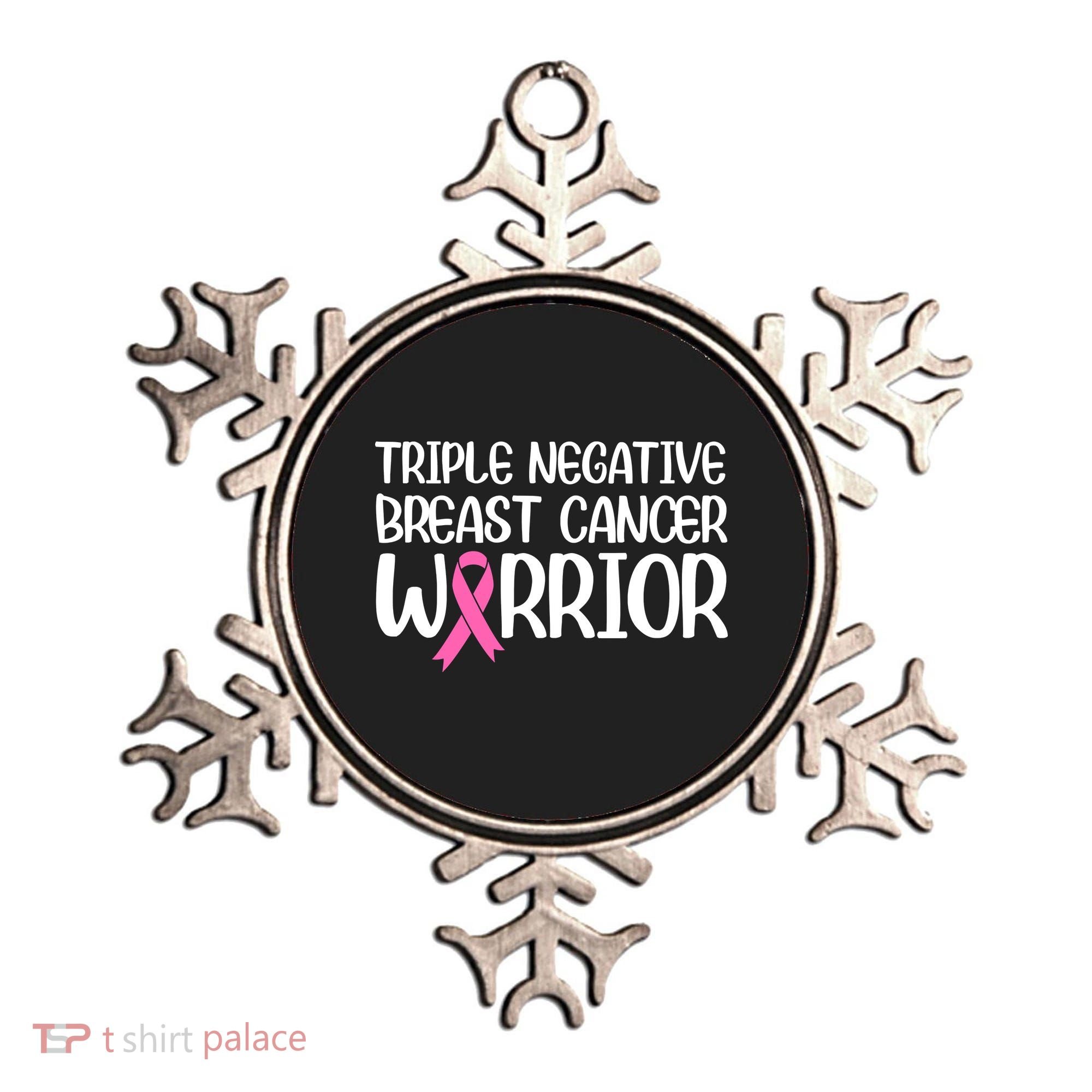 Triple Negative Breast Cancer Awareness Warrior Pink Rainbow Ornament