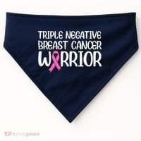 Triple Negative Breast Cancer Awareness Warrior Pink Rainbow USA-Made Doggie Bandana thumb 0