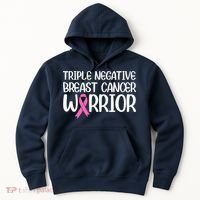 Triple Negative Breast Cancer Awareness Warrior Pink Rainbow Hoodie thumb 0