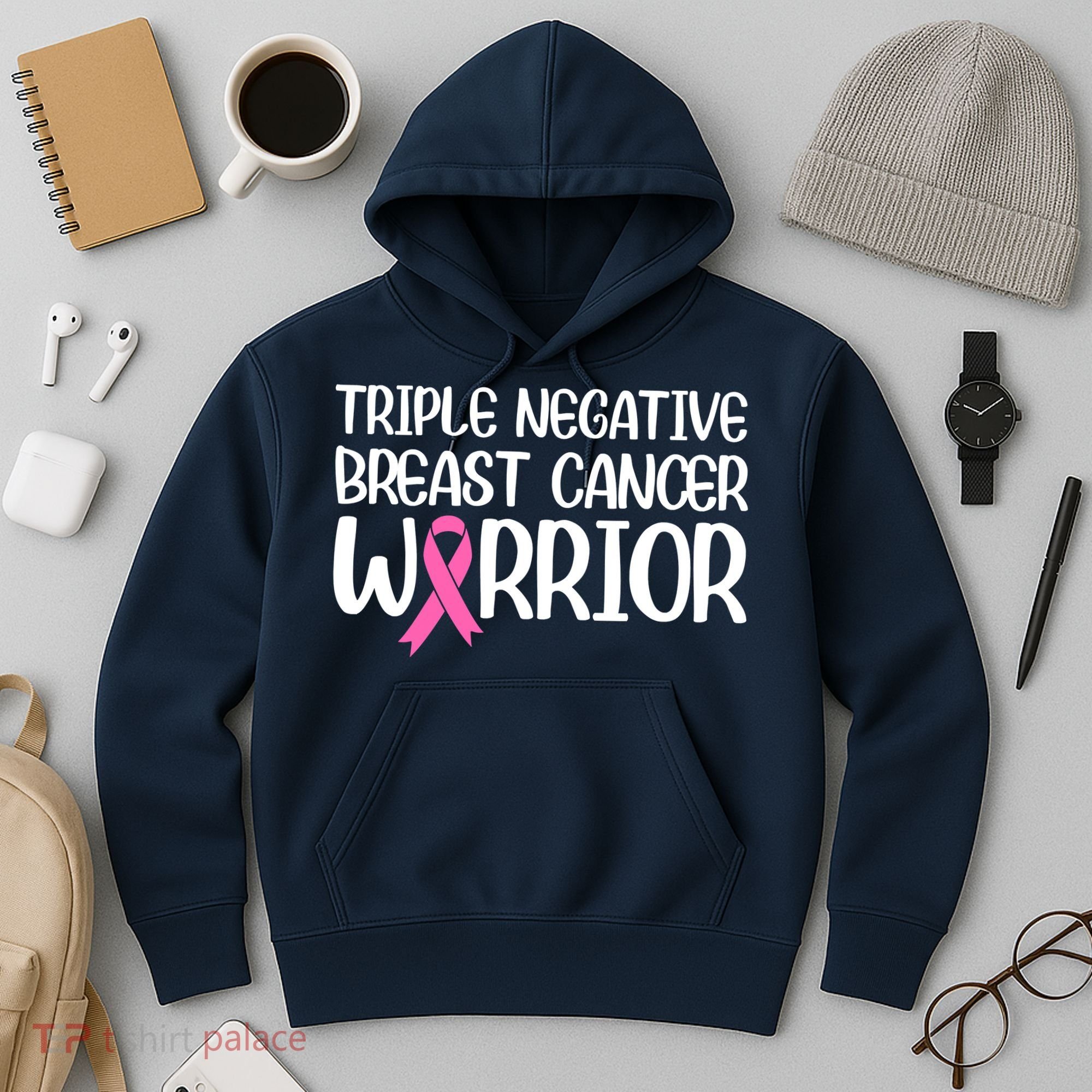 Triple Negative Breast Cancer Awareness Warrior Pink Rainbow Hoodie