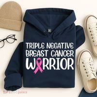 Triple Negative Breast Cancer Awareness Warrior Pink Rainbow Hoodie thumb 4