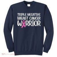 Triple Negative Breast Cancer Awareness Warrior Pink Rainbow Sweatshirt thumb 0