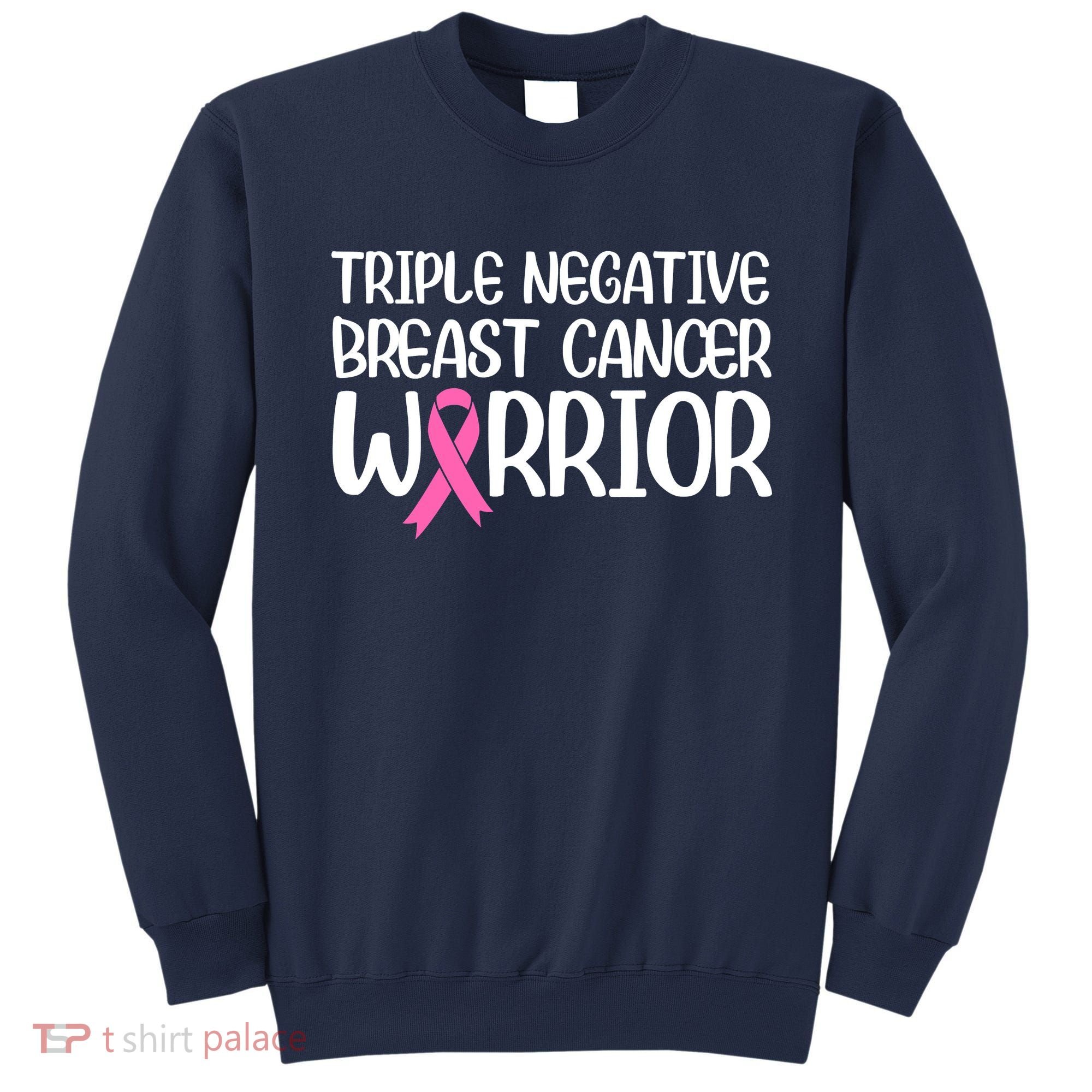 Triple Negative Breast Cancer Awareness Warrior Pink Rainbow Sweatshirt