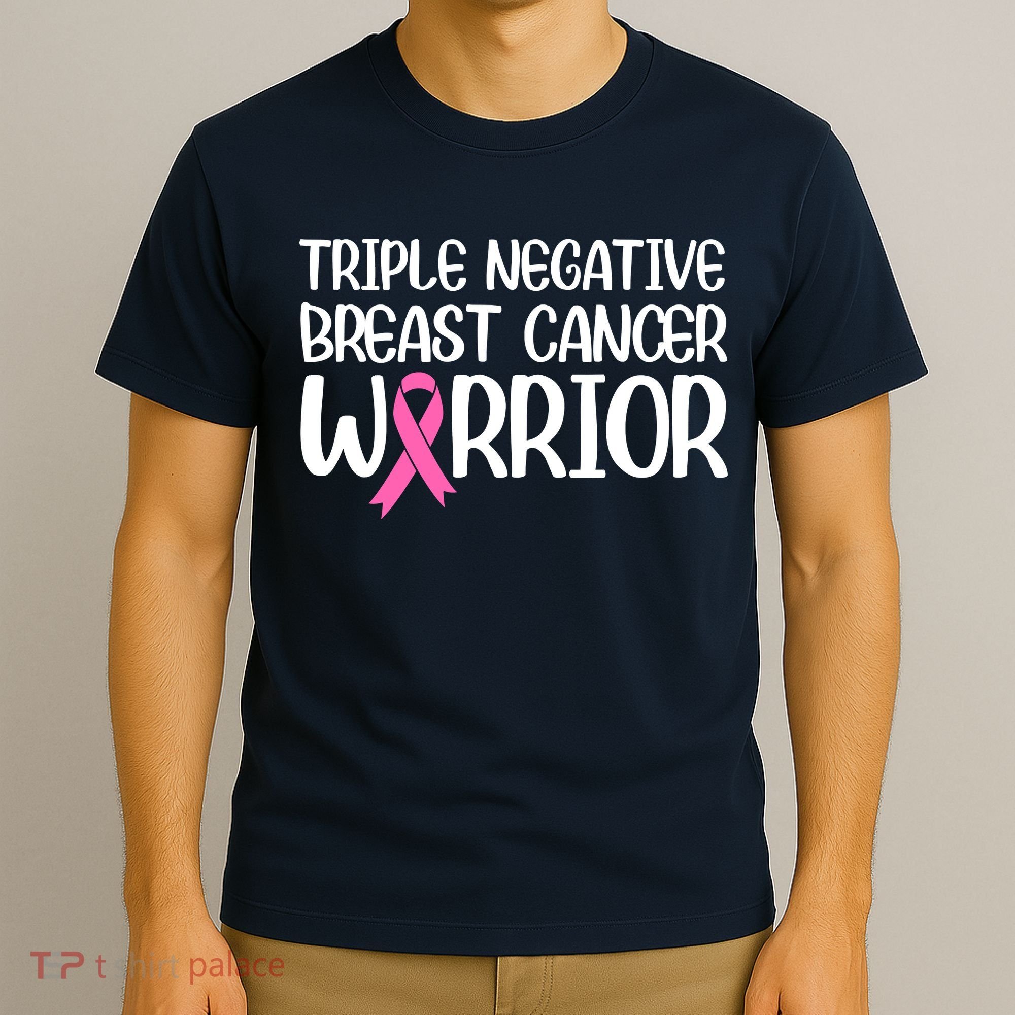 Triple Negative Breast Cancer Awareness Warrior Pink Rainbow T-Shirt