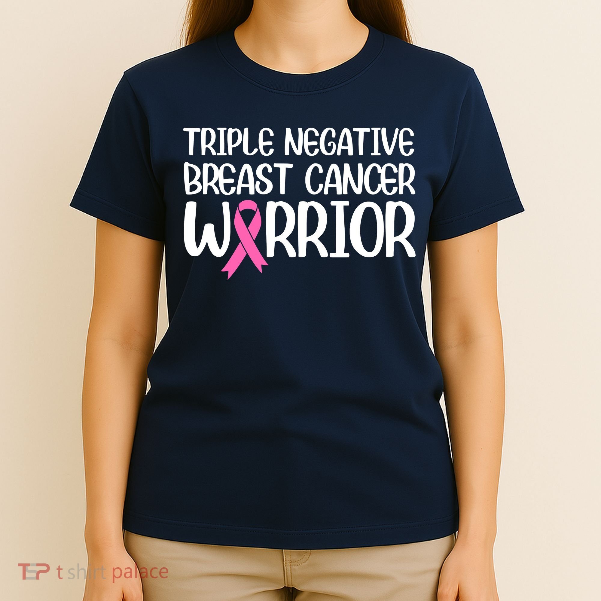 Triple Negative Breast Cancer Awareness Warrior Pink Rainbow T-Shirt