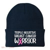 Triple Negative Breast Cancer Awareness Warrior Pink Rainbow Beanie thumb 0
