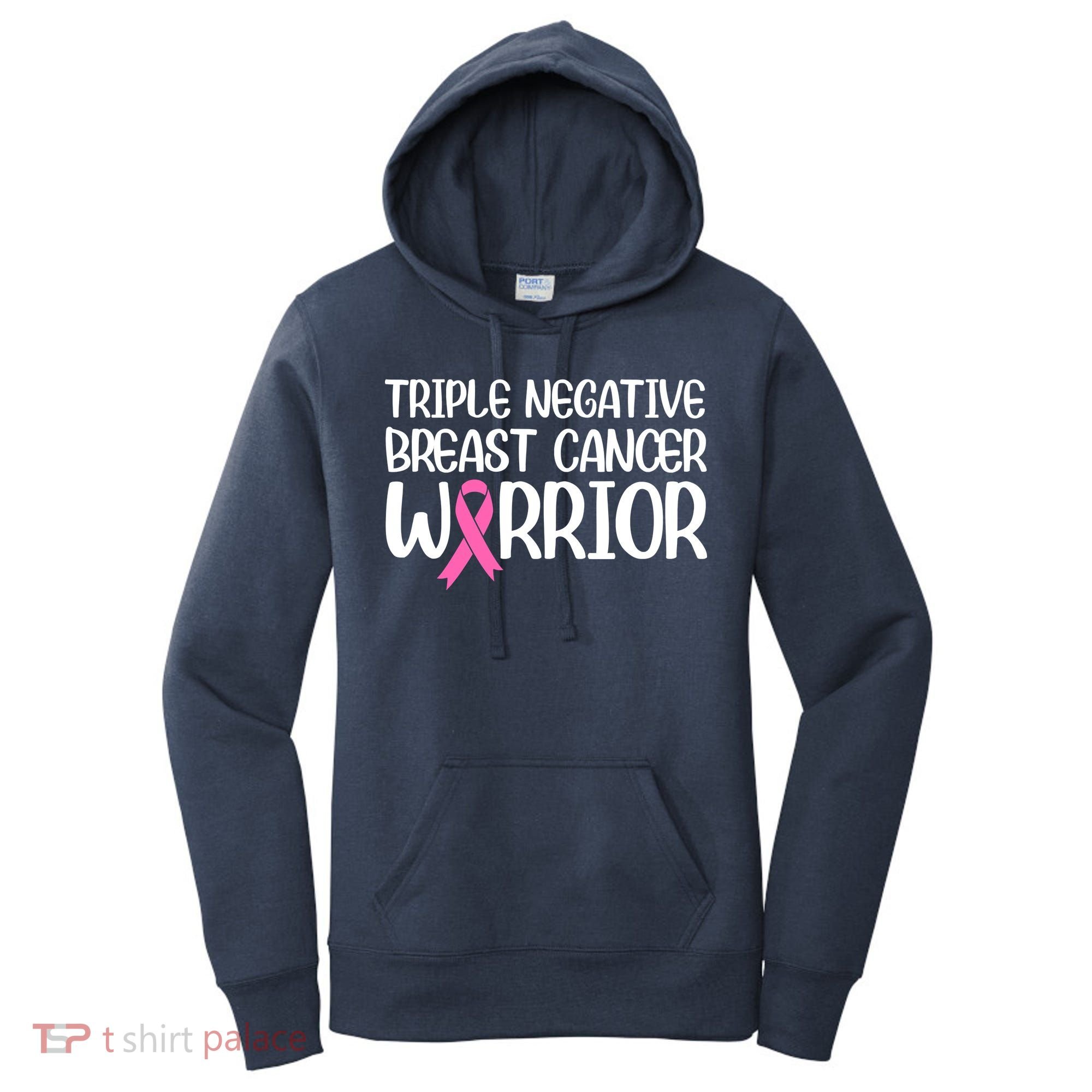 Triple Negative Breast Cancer Awareness Warrior Pink Rainbow Women's Hoodie