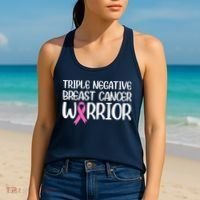 Triple Negative Breast Cancer Awareness Warrior Pink Rainbow Women's Tank Top thumb 2