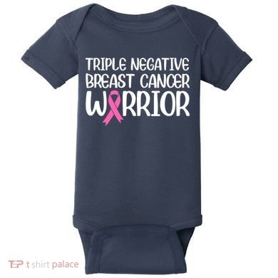 Triple Negative Breast Cancer Awareness Warrior Pink Rainbow Baby Bodysuit