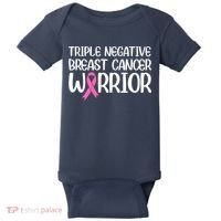 Triple Negative Breast Cancer Awareness Warrior Pink Rainbow Baby Bodysuit thumb 0