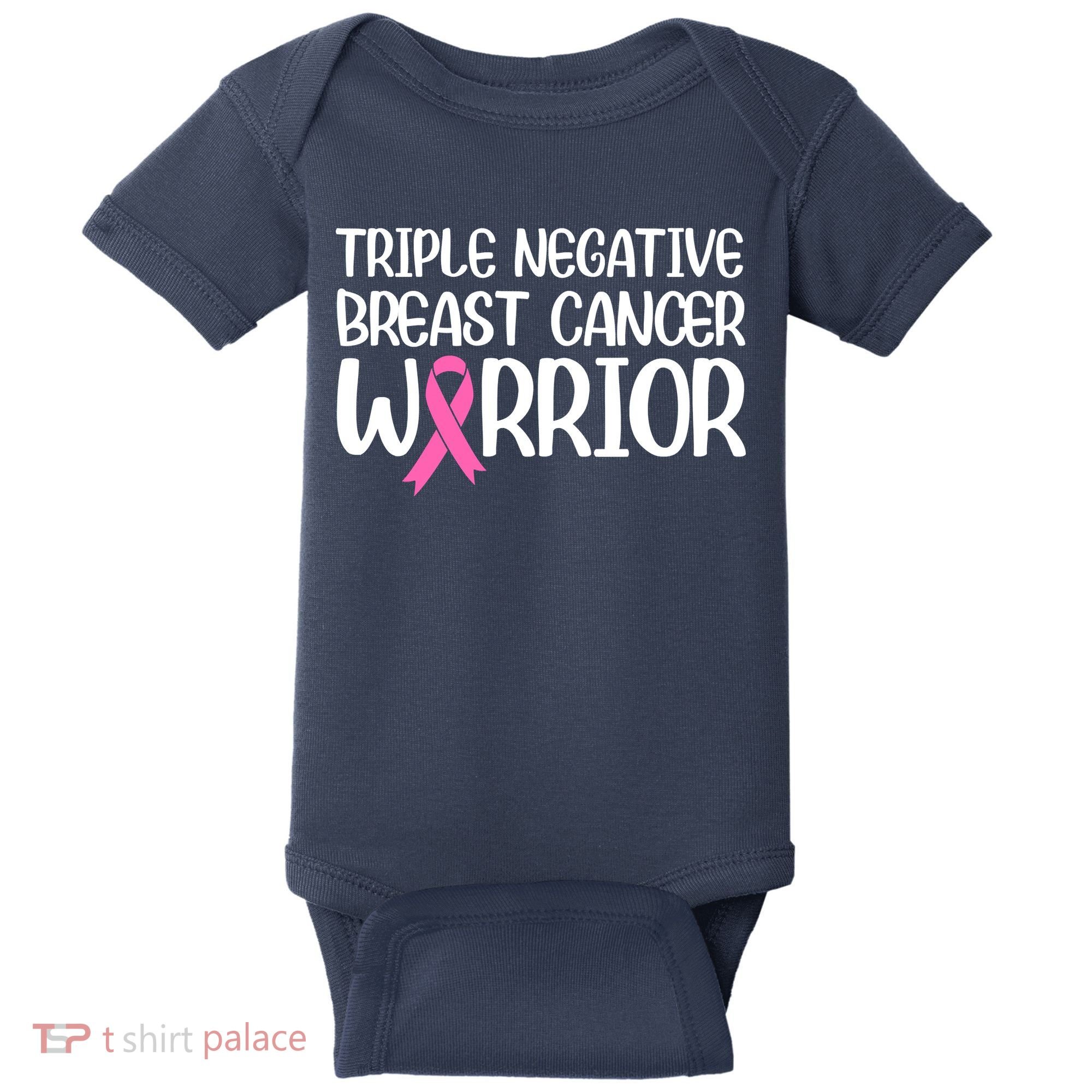 Triple Negative Breast Cancer Awareness Warrior Pink Rainbow Baby Bodysuit