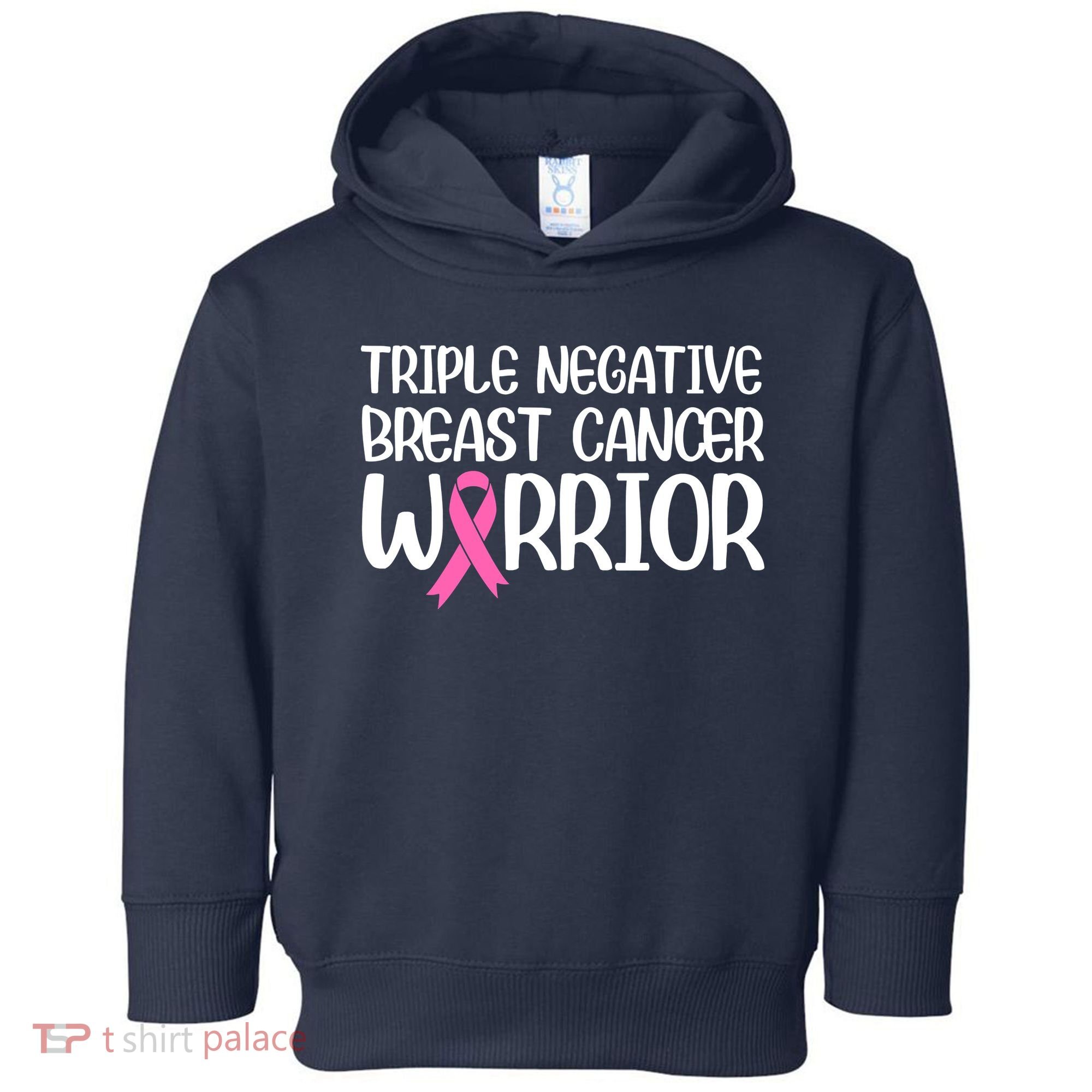 Triple Negative Breast Cancer Awareness Warrior Pink Rainbow Toddler Hoodie
