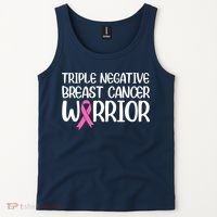 Triple Negative Breast Cancer Awareness Warrior Pink Rainbow Tank Top thumb 2