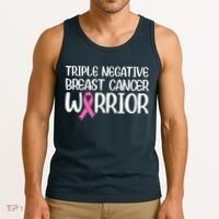 Triple Negative Breast Cancer Awareness Warrior Pink Rainbow Tank Top thumb 3