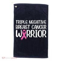 Triple Negative Breast Cancer Awareness Warrior Pink Rainbow Golf Towel thumb 0
