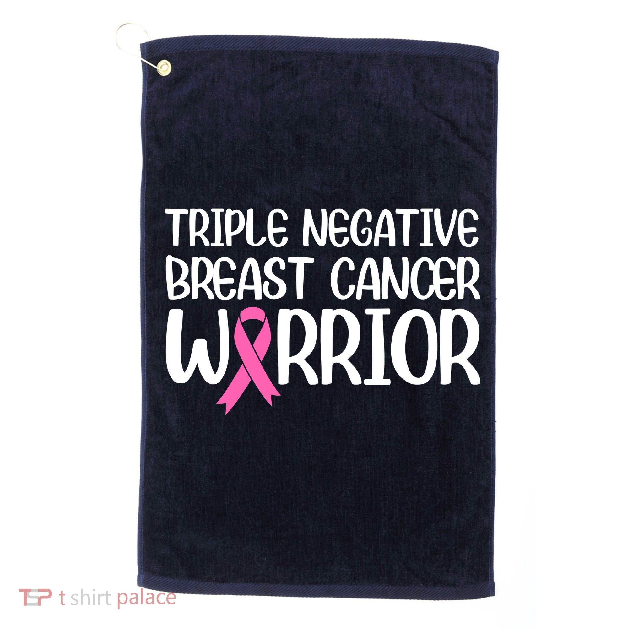 Triple Negative Breast Cancer Awareness Warrior Pink Rainbow Golf Towel